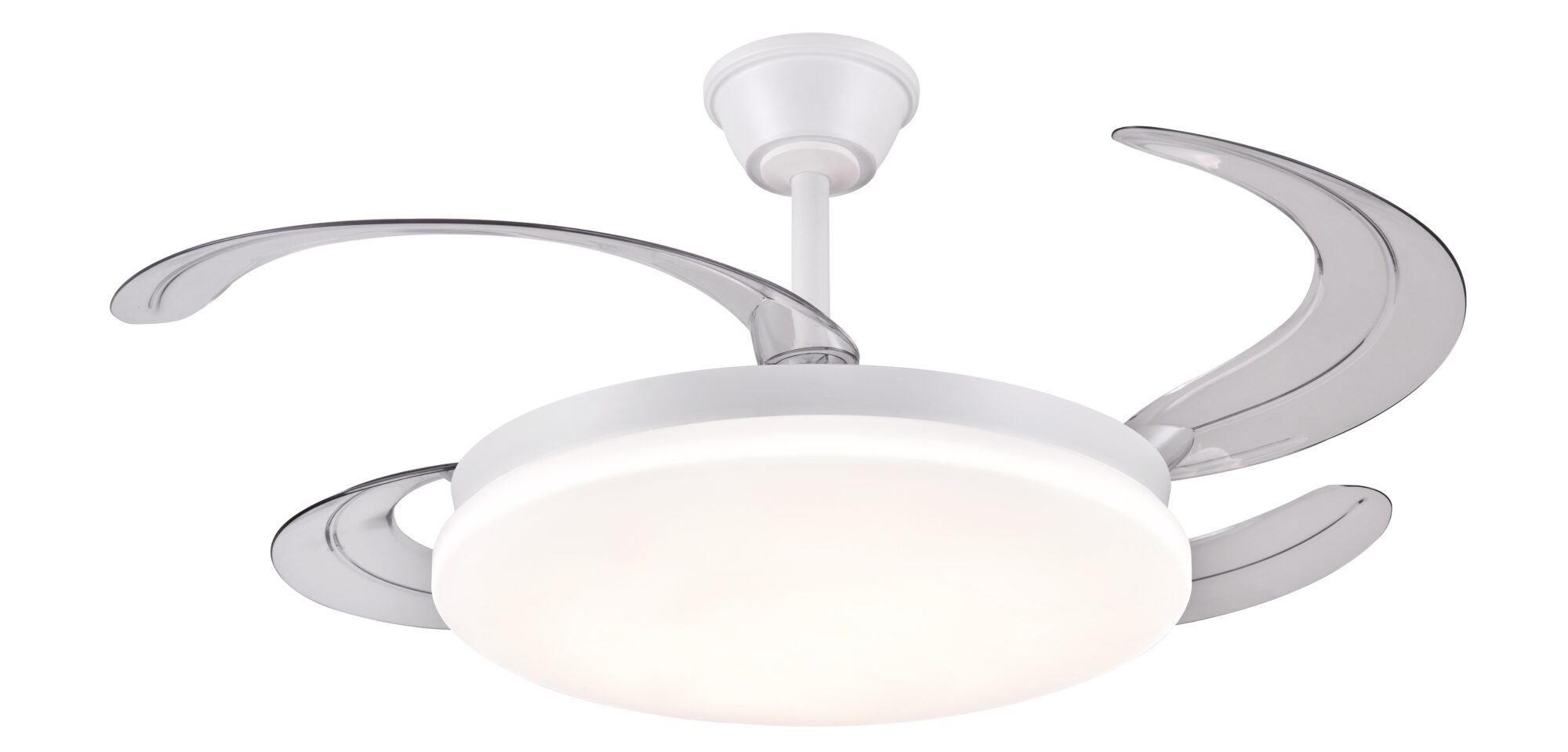 Ventilador de techo Chloe-XL de PB Lighting (Ø122cm) Blanco, con luz LED dimable CCT, app LampSmart Pro y mando - Ref PB70411.

