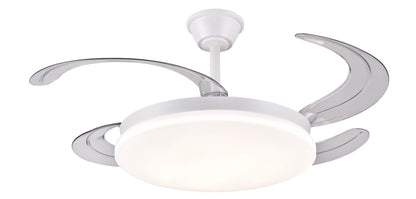 Ventilador de techo Chloe-XL de PB Lighting (Ø122cm) Blanco, con luz LED dimable CCT, app LampSmart Pro y mando - Ref PB70411.

