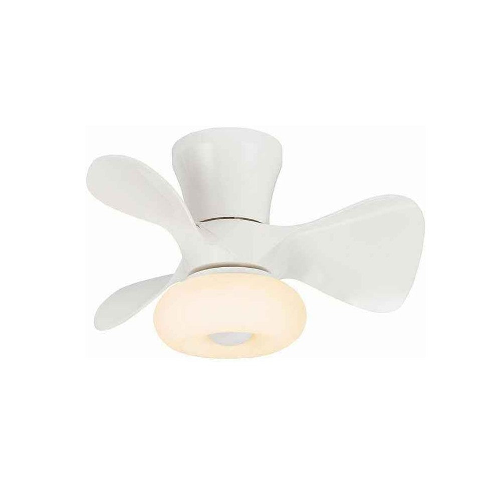 Ventilador con Luz Dubi de Pb Lighting (Dubi) en color Blanco, 55cm, con luz LED CCT dimable 18W+18W - Ref PB80120.

