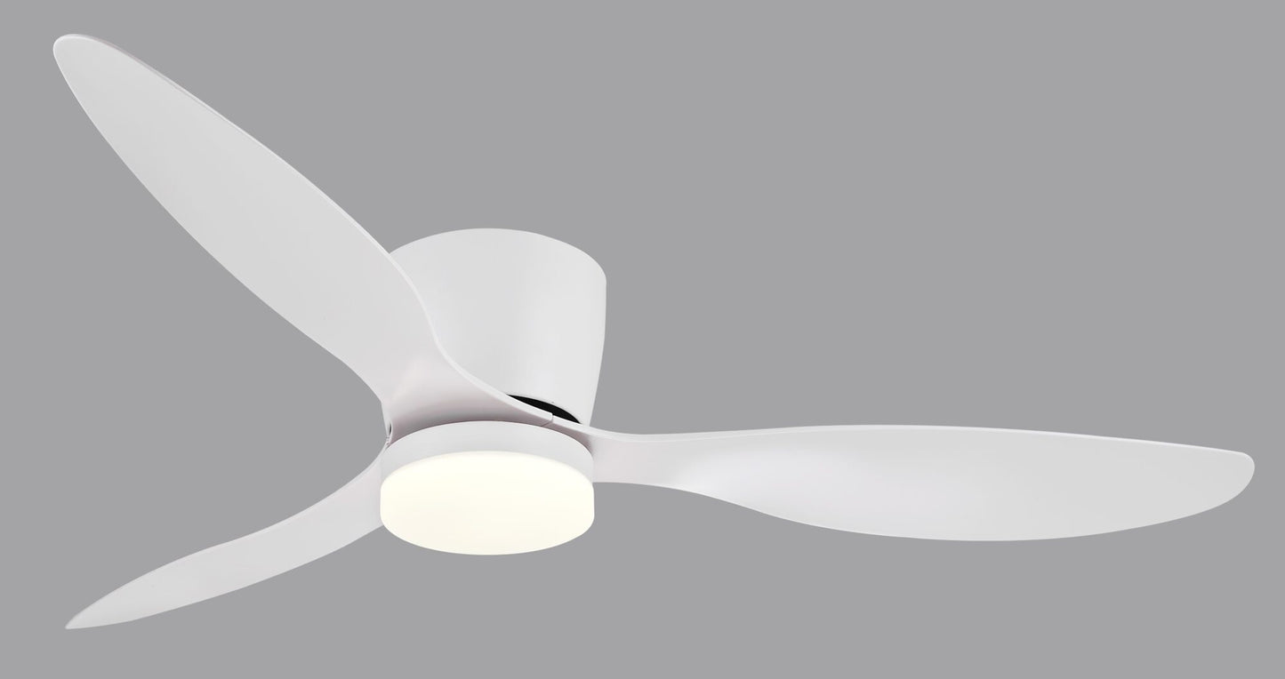 Ventilador con Luz Emily-XXL de Pb Lighting (Emily XXL) en color Blanco, tamaño grande 132cm con 3 aspas y luz CCT - Ref PB80250.

