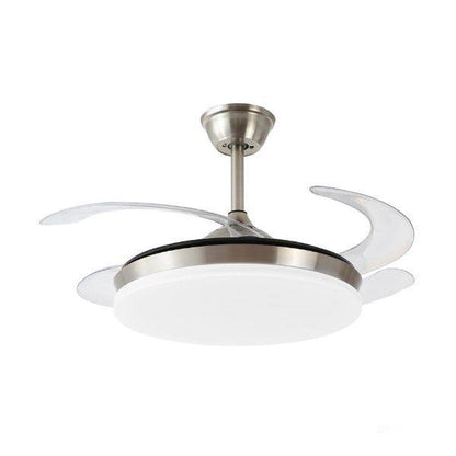Ventilador de techo Isabella-S de PB Lighting (Ø92cm) Cromo Mate, con luz LED CCT, app Fan Lamp Pro y mando - Ref PB80312.

