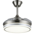Ventilador de techo Ambra-S de PB Lighting (Ø92cm) Cromo Mate, con luz LED CCT, app Fan Lamp Pro y mando - Ref PB80512.

