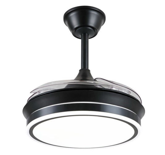 Ventilador de techo Ambra-S de PB Lighting (Ø92cm) Negro, con luz LED CCT, app Fan Lamp Pro y mando - Ref PB80514.

