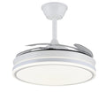 Ventilador de techo Ambra-L de PB Lighting (Ø108cm) Blanco, con luz LED CCT 8000lm, app Fan Lamp Pro y mando - Ref PB80611.

