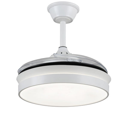 Ventilador de techo Mina-S de PB Lighting (Ø82cm) Blanco+Blanco, con luz LED CCT, app Fan Lamp Pro y mando - Ref PB80711.

