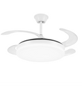 Ventilador de techo Isabella-XL de PB Lighting (Ø122cm) Blanco, con luz LED CCT 8000lm, app Fan Lamp Pro y mando - Ref PB90411.


