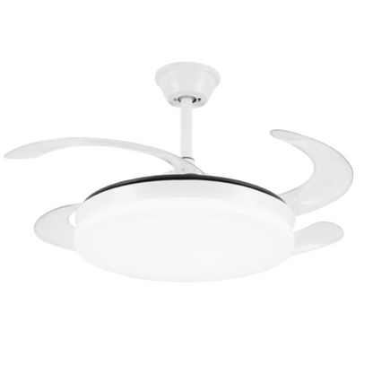 Ventilador de techo Isabella-XL de PB Lighting (Ø122cm) Blanco, con luz LED CCT 8000lm, app Fan Lamp Pro y mando - Ref PB90411.

