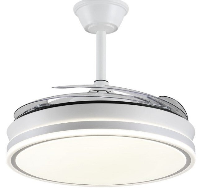 Ventilador de techo Ambra-XL de PB Lighting (Ø122cm) Blanco, con luz LED CCT 8000lm, control por app y mando - Ref PB90611.

