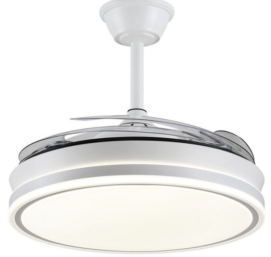 Ventilador de techo Ambra-XL de PB Lighting (Ø122cm) Blanco, con luz LED CCT 8000lm, control por app y mando - Ref PB90611.

