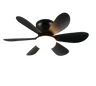 Ventilador de Techo LUND de Trio Lighting (Lund (NEGRO)) en color Negro Mate con seis aspas y luz central, vista frontal - Ref R67462132.


