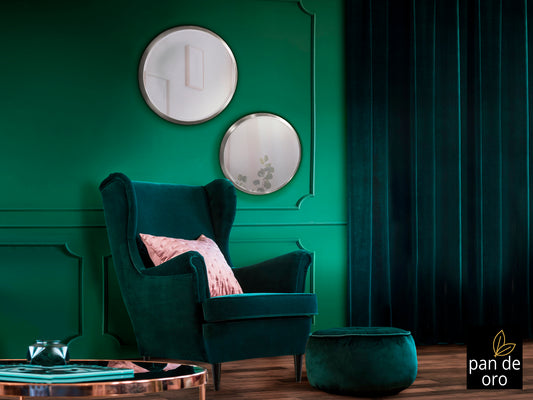 Espejo redondo Aries 44Ø pan de plata para dormitorio, salón o recibidor | Schuller 119023