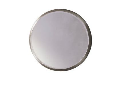 Espejo redondo Aries Pan de Plata de Schuller, estilo clásico renovado. Fabricado en cristal y DM con acabado plateado y detalles glam. Ideal para decoración.