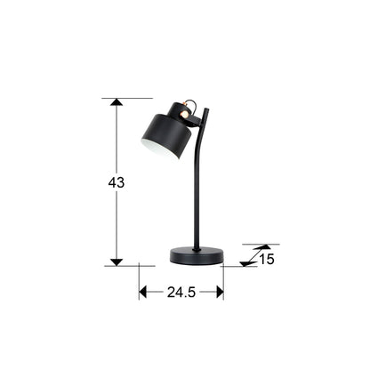 Medidas de Lámpara de sobremesa Erika negro-cobre de Schuller (modelo 12469) en salón moderno.