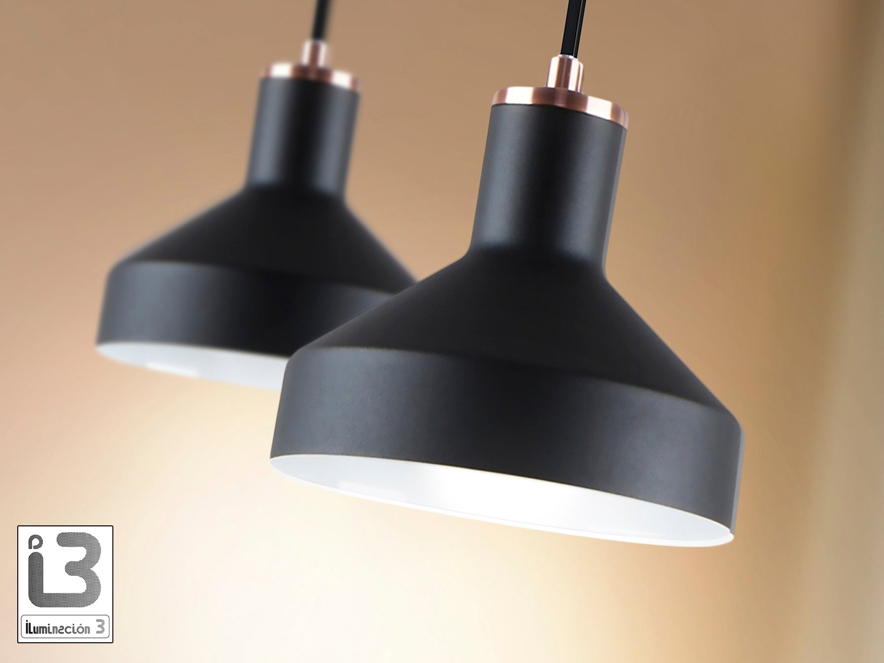 Lámpara de techo Irias negro y cobre de Schuller (modelo 12537), diseño moderno y minimalista, ideal para iluminación interior.