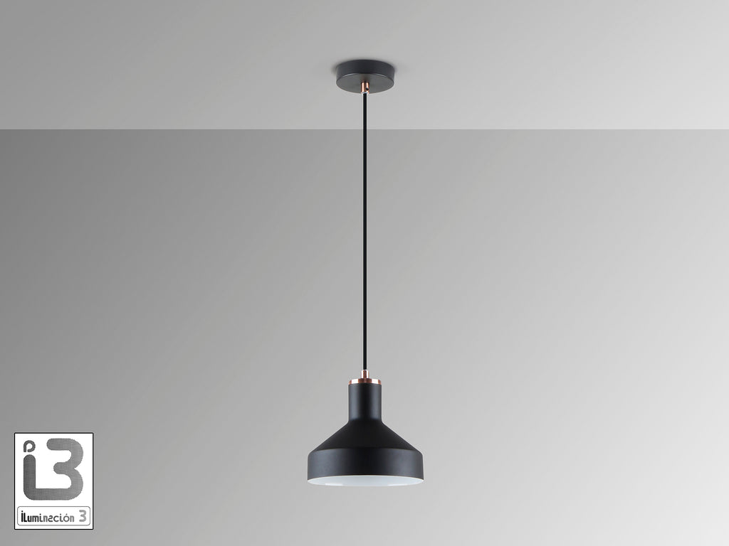 Lámpara de techo Irias negro-cobre de Schuller (12537) para iluminación interior moderna y minimalista, fabricada en metal con detalles en cobre y diseño colgante.
