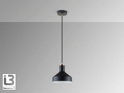 Lámpara de techo Irias negro-cobre de Schuller (12537) para iluminación interior moderna y minimalista, fabricada en metal con detalles en cobre y diseño colgante.