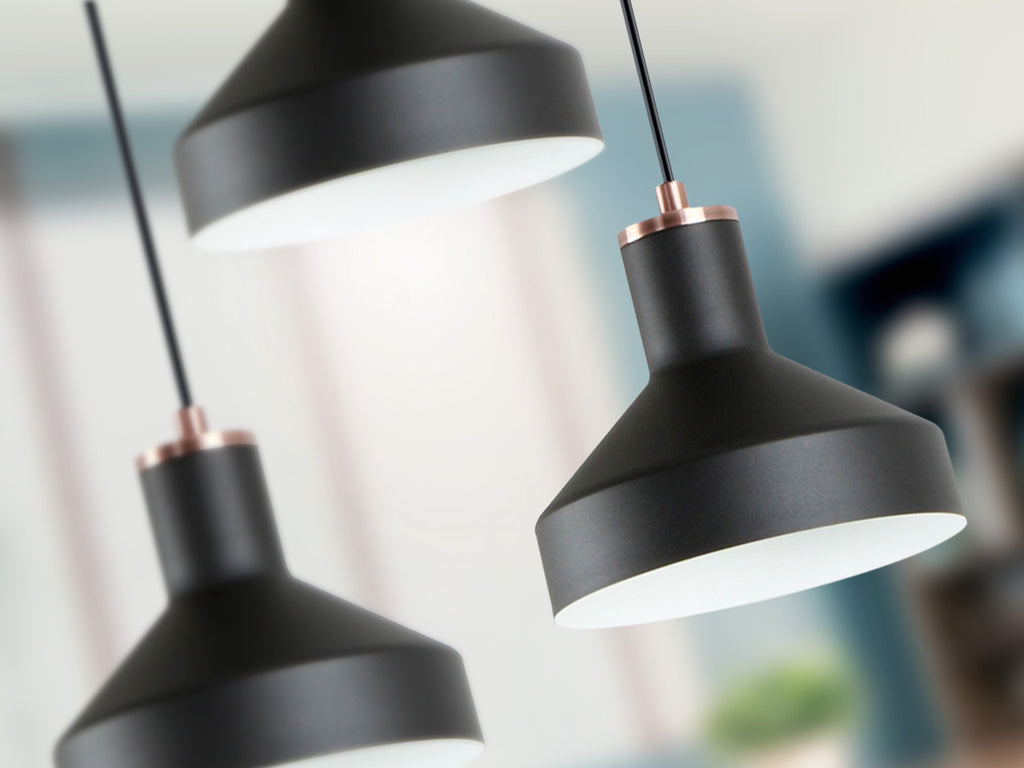 Lámpara de techo I3-IRIAS negro cobre de metal de Schuller, moderna y regulable, ideal para comedor o salón, estilo industrial.