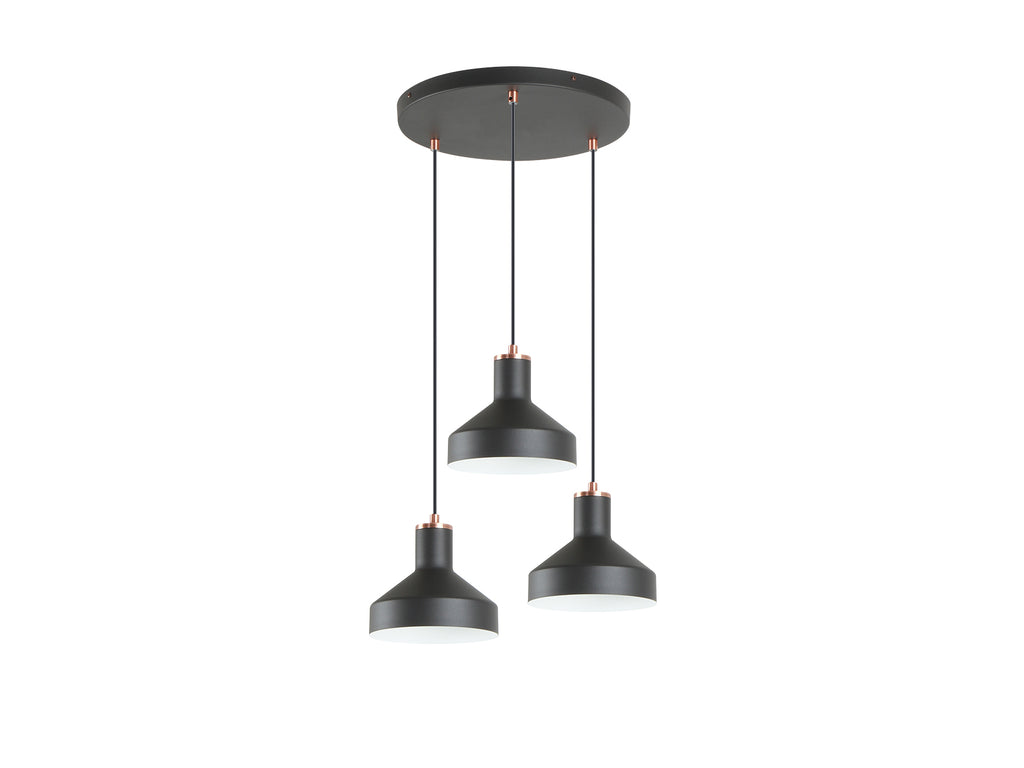 Lámpara de techo I3-IRIAS negro cobre de Schuller (12546) para comedor o salón, estilo industrial y moderno, con altura regulable.