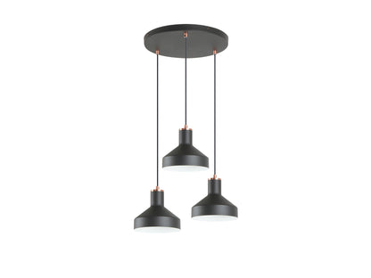 Lámpara de techo I3-IRIAS negro cobre de Schuller (12546) para comedor o salón, estilo industrial y moderno, con altura regulable.