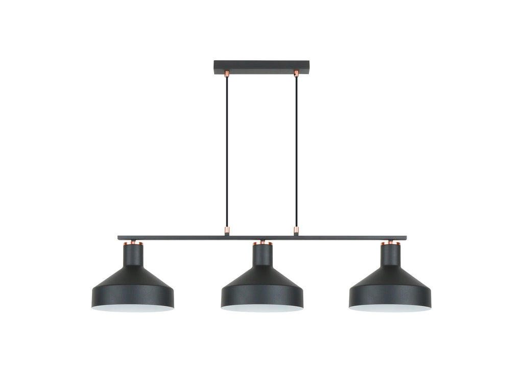 Lámpara de techo I3-IRIAS negro cobre de Schuller en salón moderno - Regulable, metal y diseño industrial (12555)