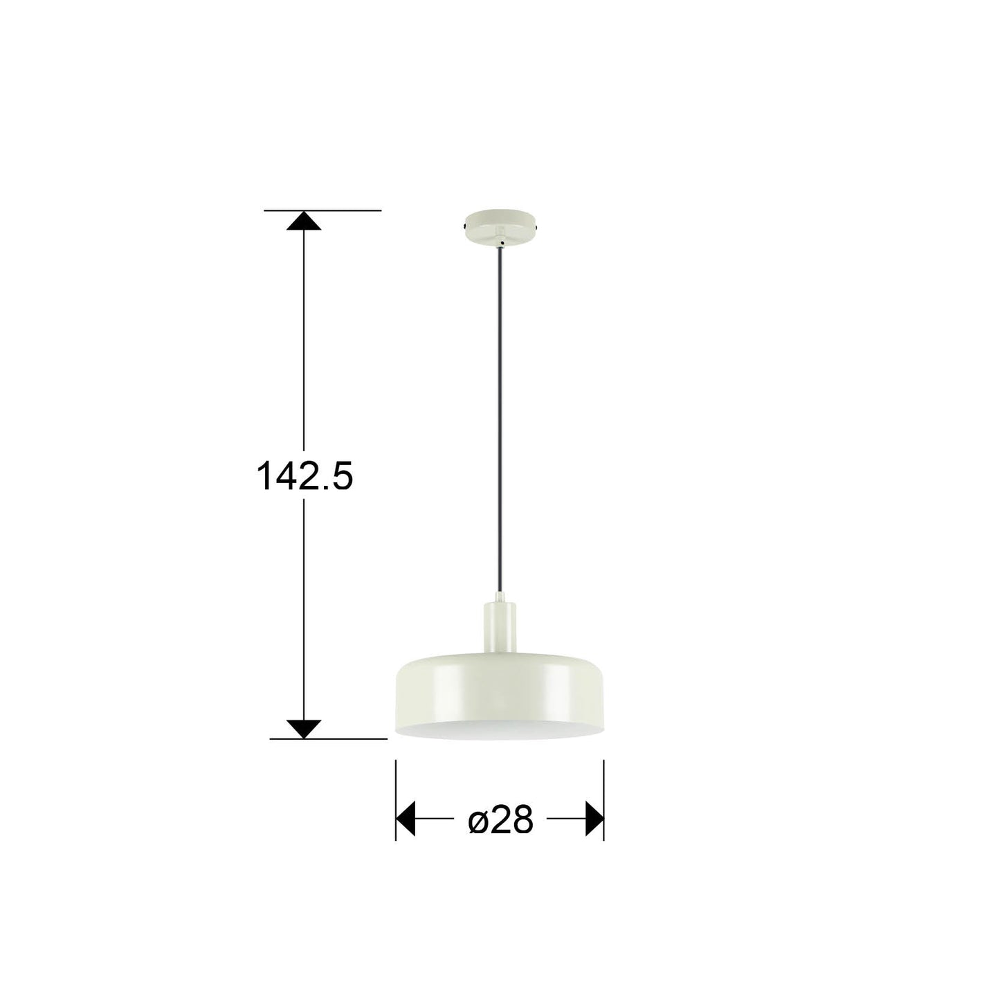 Medidas de Lámpara colgante Alessia gris perla mate de metal para comedor y salón - Schuller 12567 - Diseño moderno y nórdico, regulable en altura, con casquillo E27.