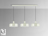 Lámpara de techo Alessia 3 luces gris perla mate de Schuller (12578) - Ideal para comedor y salón moderno, regulable en altura, con acabado en metal y blanco mate.