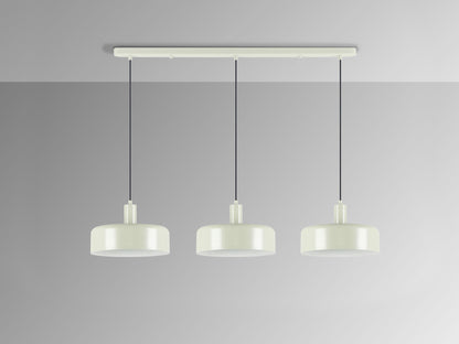 Lámpara de techo Alessia 3 luces gris perla mate para comedor o salón, de metal y diseño moderno, regulable en altura. Schuller (12578)