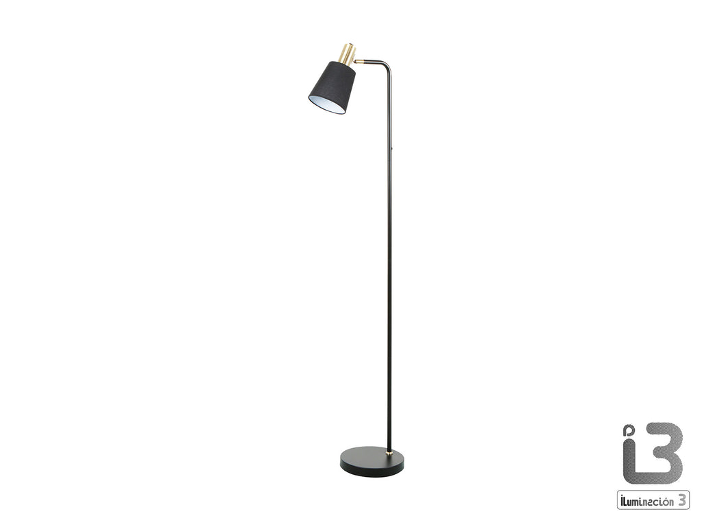 ```
Lámpara de pie Gisela negro y latón de Schuller (12592) para salón: diseño moderno en metal y textil, ideal para iluminación interior.
```
