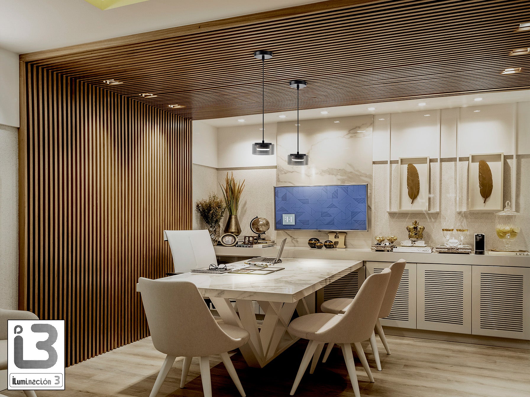 Lámpara colgante Olaia negra smoky de Schuller en comedor moderno, cristal y metal, ideal para dormitorio, salón e industrial (12652)