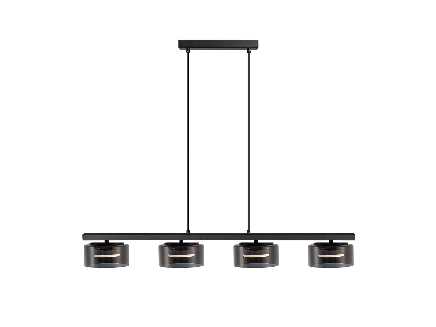 Lámpara de techo Olaia negro mate de cristal para comedor o salón moderno | Schuller 12695