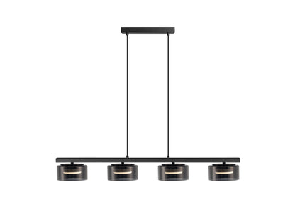 Lámpara de techo Olaia negro mate de cristal para comedor o salón moderno | Schuller 12695