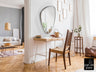Espejo Orio triangular 84x55 pan de plata Schuller | Espejo de pared moderno para salón o recibidor - Colección Orio con cristal y diseño Glam.