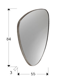 Medidas de Espejo Orio Triangular Pan de Plata (84x55 cm) - Schuller 127370 - Diseño Moderno y Glam para Salón y Recibidor
