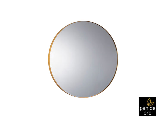 Espejo redondo ORIO pan de oro Schuller Ø120cm: espejo de lujo con marco dorado, ideal para salones glam.