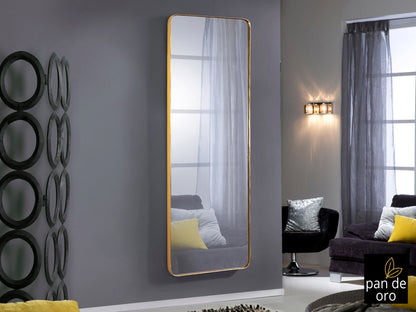 Espejo rectangular Orio pan de oro 65x180cm para salón y recibidor estilo Art Déco y clásico de Schuller | Decoración de lujo