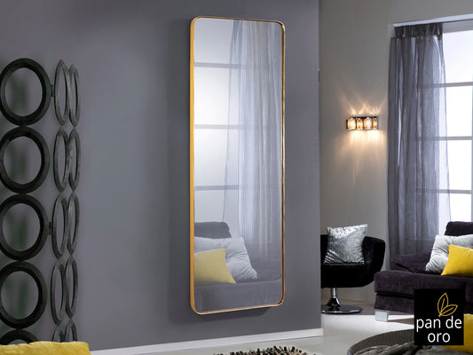 Espejo rectangular Orio pan de oro 65x180cm para salón y recibidor estilo Art Déco y clásico de Schuller | Decoración de lujo