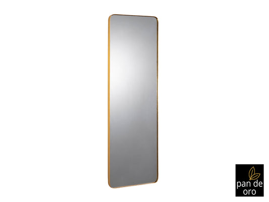 Espejo rectangular Orio 65x180cm con marco dorado, estilo Art Déco y Clásico, ideal para recibidor o salón. Decoración de lujo Schuller (127752).