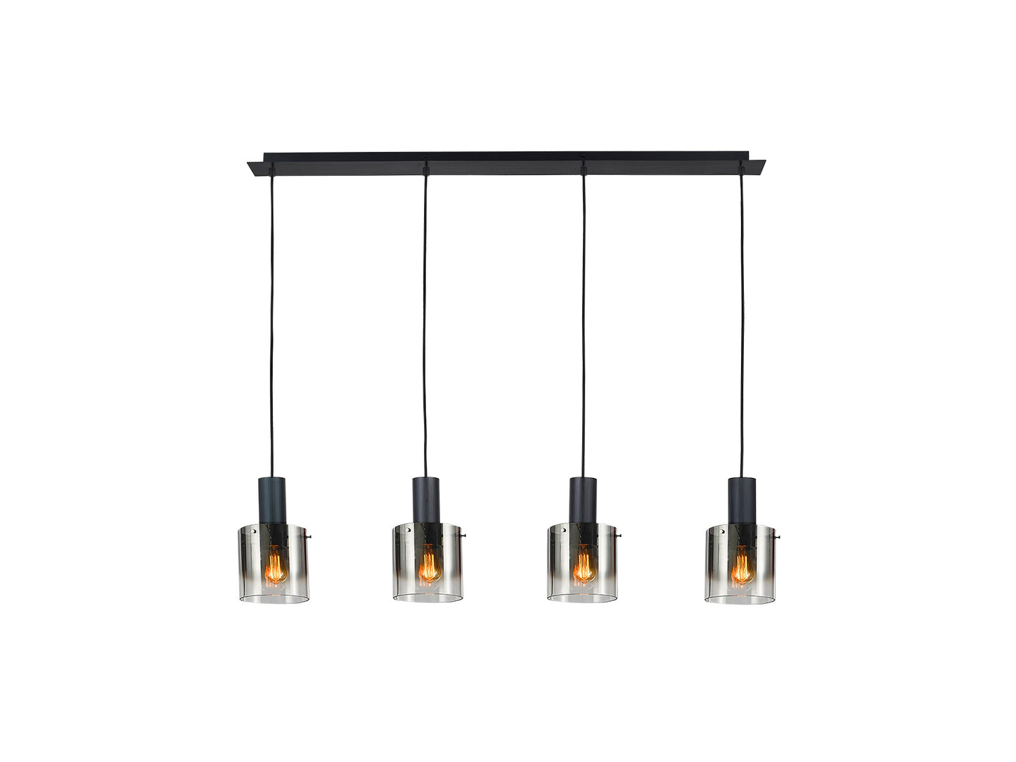 Lámpara de techo I3-Venize negra-smoke de Schuller, diseño moderno e industrial, ideal para salón. Fabricada en metal y cristal, colección Venize.