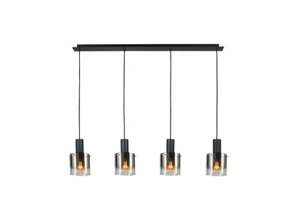 Lámpara de techo I3-Venize negra-smoke de Schuller, diseño moderno e industrial, ideal para salón. Fabricada en metal y cristal, colección Venize.