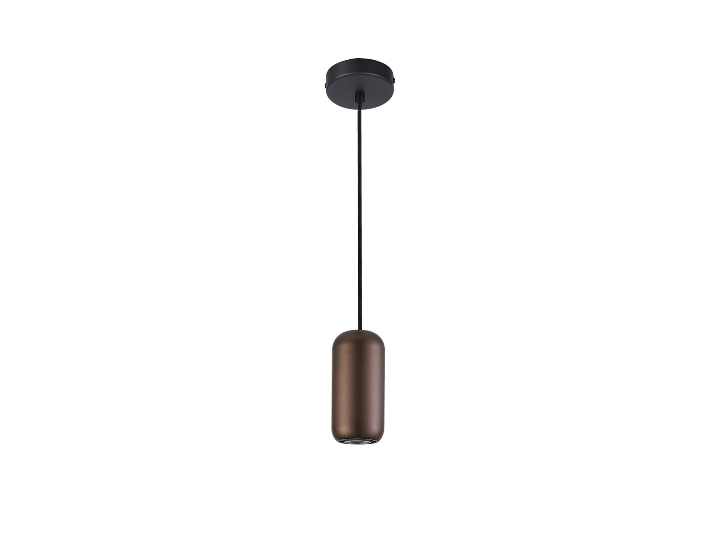 Lámpara colgante Nimes 1L negro y marrón de estilo industrial para comedor o salón, regulable en altura, fabricada por Schuller.