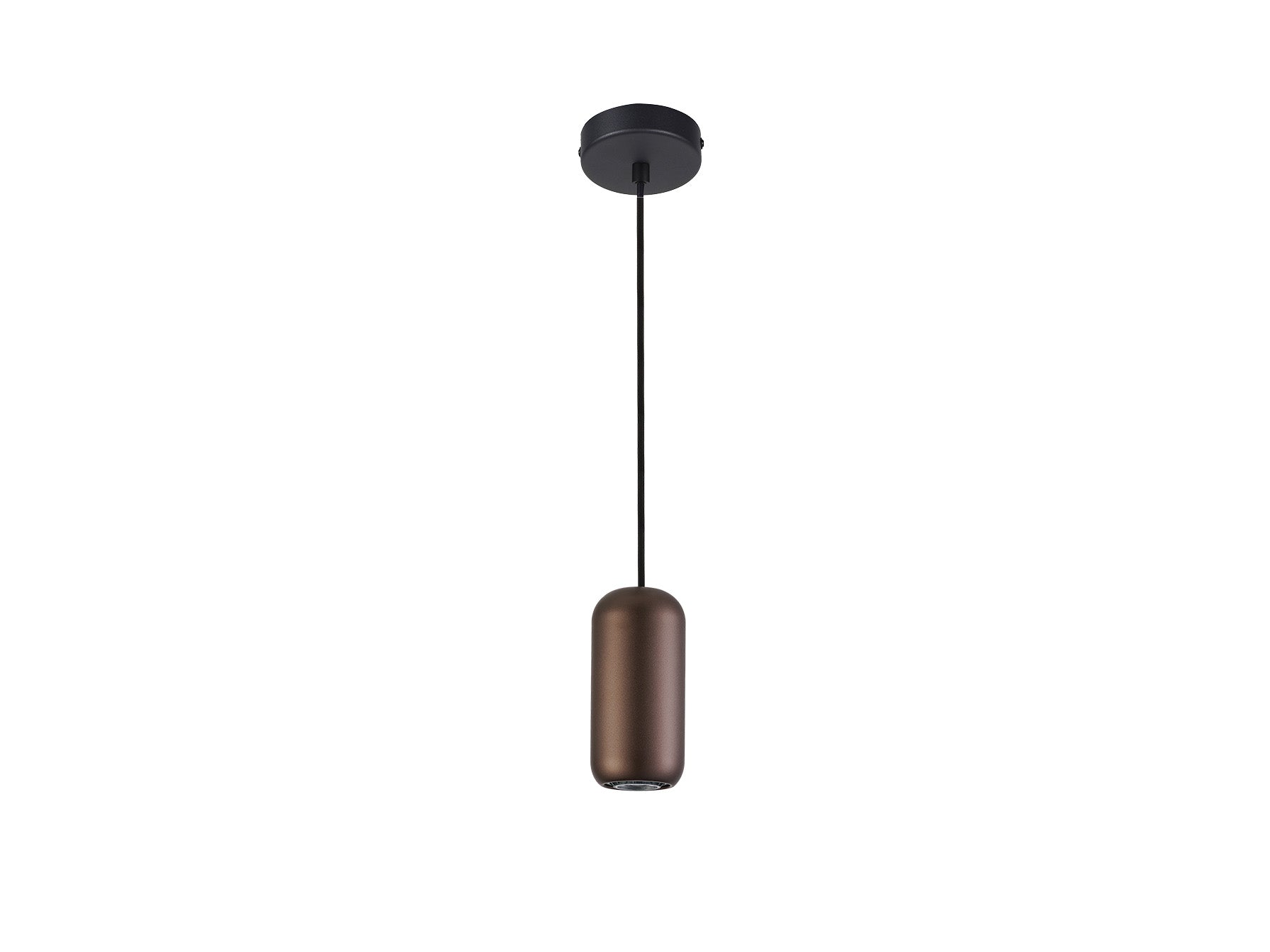 Lámpara colgante Nimes 1L negro y marrón de estilo industrial para comedor o salón, regulable en altura, fabricada por Schuller.