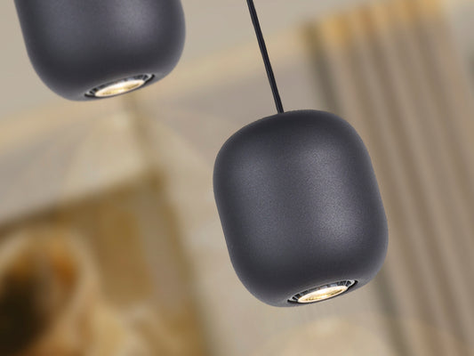 Lámpara colgante I3-NIMES negro mate de Schuller (12856) para cocina, comedor o salón. Diseño industrial moderno con acabado mate y regulable.