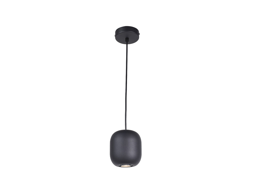Lámpara colgante Nimes negra mate de metal para cocina, comedor o salón, estilo industrial y moderno, con casquillo GU10, regulable, de Schuller | Modelo 12856