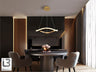 Lámpara de techo Naos 1 aro D60 oro rosa Schuller, colgante moderno LED regulable en altura para comedor y salón.