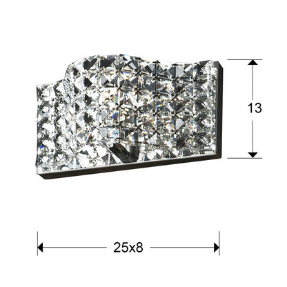 Medidas de Aplique de pared Onda cromado Schuller - 550 lúmenes - Diseño moderno con cristal y metal para baño, dormitorio o salón - Iluminación G9 contemporánea y glamurosa.