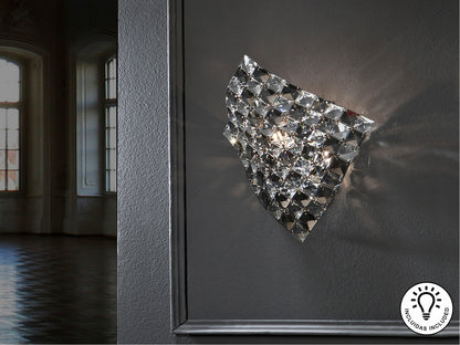 Aplique de pared cromado Satén Schuller 160785 - Diseño moderno y elegante con cristal transparente para salón.
