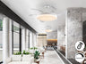 Ventilador de techo Vento Maxi D80 blanco con aspas retráctiles, luz LED dimable y motor DC de Schuller para decoración moderna.