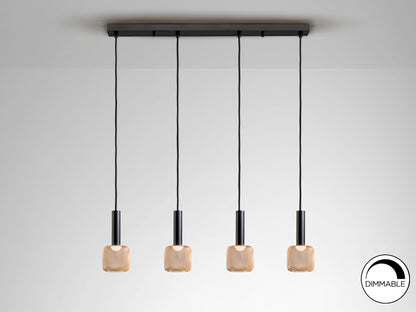 Lámpara de techo Sincro negra y oro de Schuller (175395) con 4 luces LED, diseño moderno para salón-comedor.