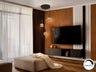 Lámpara colgante Sincro negro y oro de Schuller (175470) en salón moderno, con LED dimable, acrílico y metal, ideal para comedor.