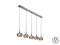 Lámpara de techo Arián 5L brillo Schuller para comedor o salón, diseño moderno y estilo glam, con cristal y acero brillante, ideal para iluminación decorativa.